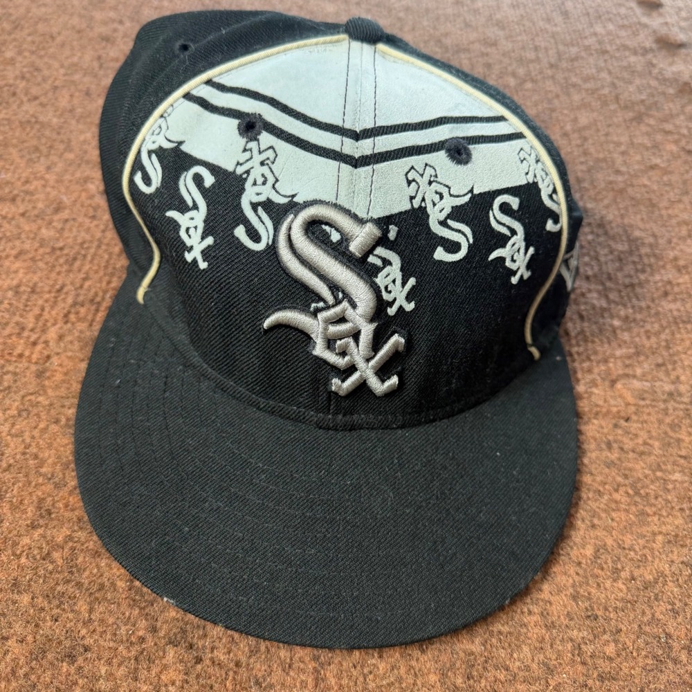 New Era 59FIFTY Chicago White Sox Hat Black Grey Fitted 7 1/4 MLB Baseball Cap